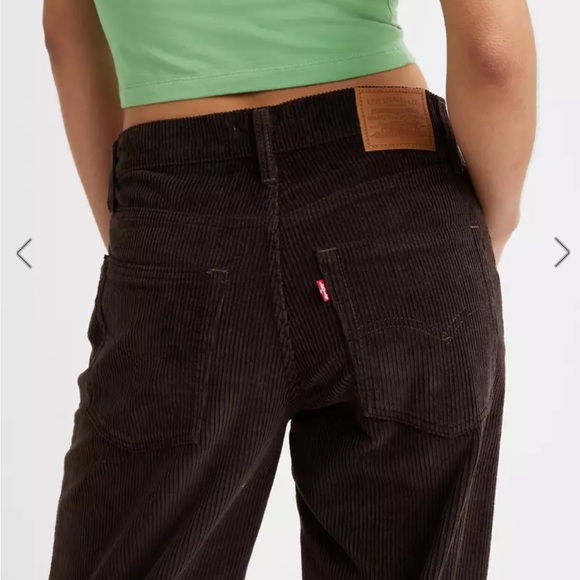 Levi’s Baggy Dad Corduroy Pants Chocolate Brown Loose Straight Leg Jeans Size 29 - Picture 3 of 16